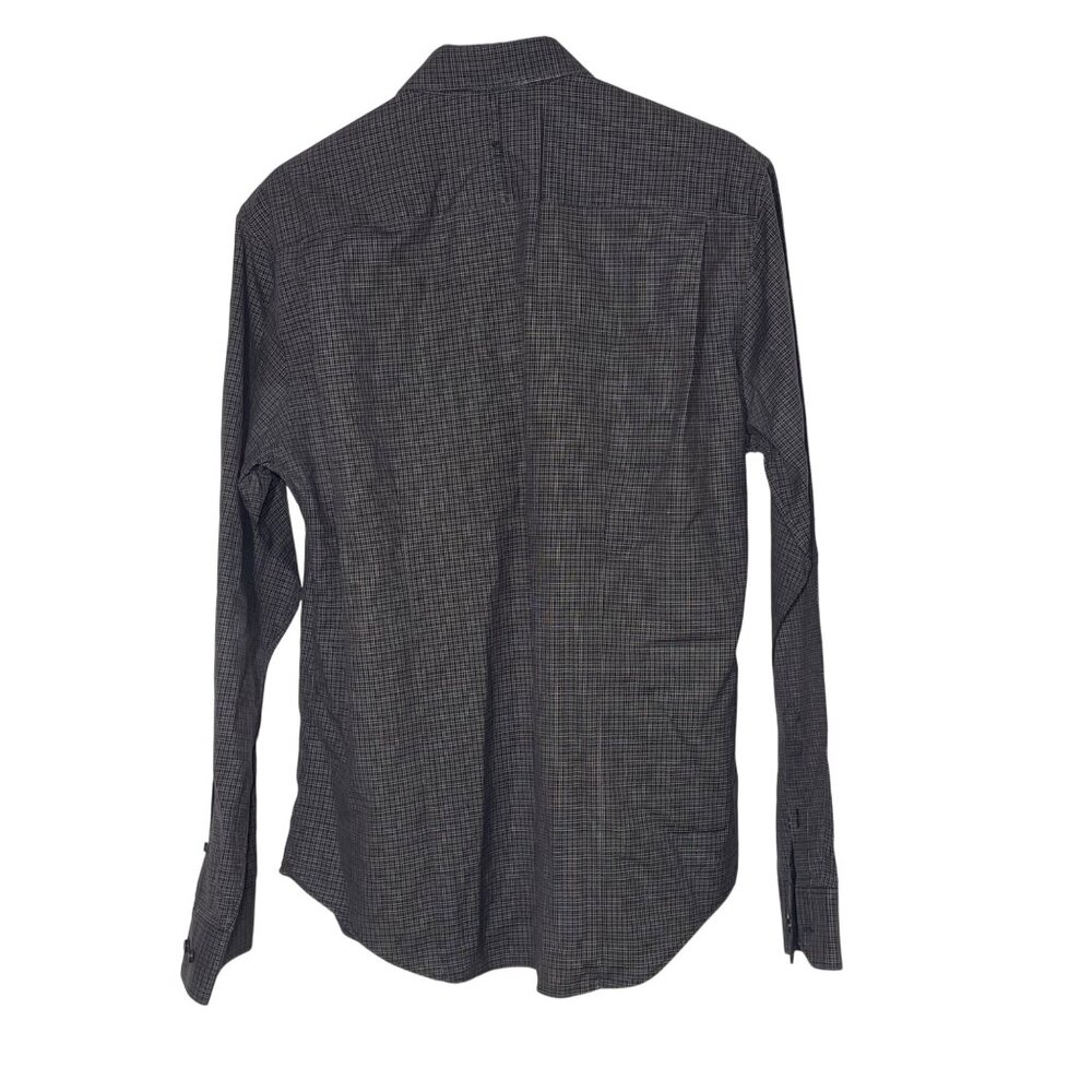 Theory Kyson Micro Checked Button Down Cotton Dre… - image 2